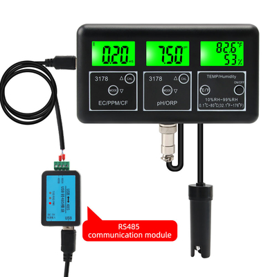 Professionele waterkwaliteitsbewaking 7-in-1 RS485 sensor met LCD