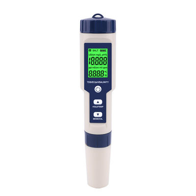 5 - in - 1 Waterkwaliteitstester - pH/TDS/EC/Zoutgehalte/Temp Meter voor Thuis, Aquarium & Laboratorium