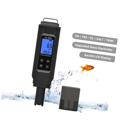 5-in-1 Digitale Meter PH Zoutgehalte Temperatuur TDS EC Tester Met Achtergrondverlichting Voor Waterkwaliteitsmonitoring