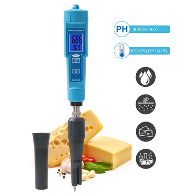 2 in 1 Digital pH Meter with LED Display and 0.01pH Accuracy for Skin Fruit Meat