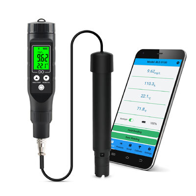Smart Bluetooth-opgeloste zuurstofmeter met hoge precisie 0,1 mg/l en afneembare sonde voor hydroponie en waterbehandeling