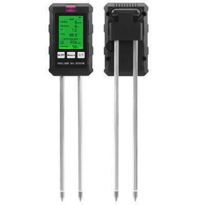 YiERYi 6-IN-1 bodemdetector 3.5-9pH/0-99% Vocht/0-3000μs/cm Vruchtbaarheid 90° Draaibaar scherm