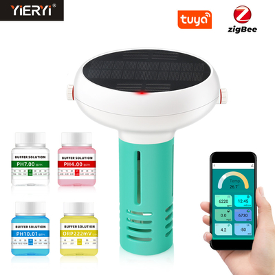 Tuya Zigbee Zonne-oplaad zwembad Waterkwaliteitsmeter Chloormeter PH/ORP/EC/TDS/Zoutgehalte