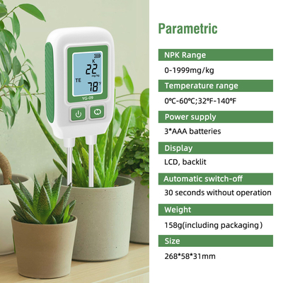 Plastic YIERYI YG-09 Bodemvruchtbaarheidsmeter / Npk Bodem Tester lichtgewicht