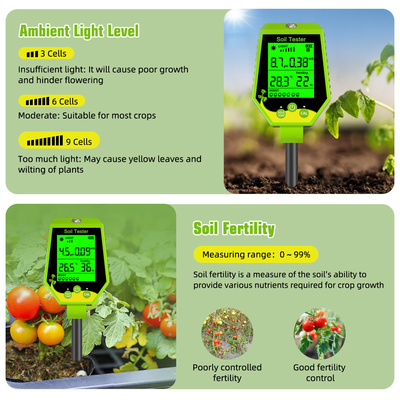 YIERYI Multifunctionele 6 in 1 digitale vochtmeter voor planten