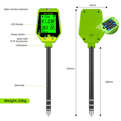 Professionele draagbare digitale bodemvochtigheidsmeter voor tuinbouw