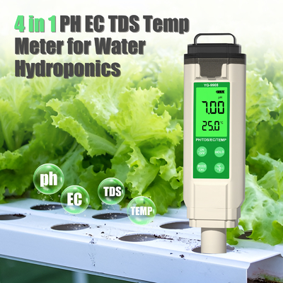 YiERYi YG-9908 4 in 1 waterkwaliteitstester PH / TDS / EC / Temperatuur Multifunctionele testpen met een hoog nauwkeurig draagbaar ontwerp