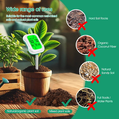 Yieryi 7-in-1 Soil Tester Multifunktionele bodemvochtigheid, pH, vruchtbaarheid, temperatuur, licht, vochtigheid en omgevingstemperatuur meting voor tuinieren, landbouw en tuinbouw