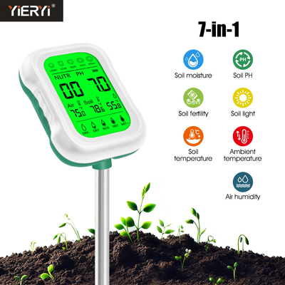 Yieryi 7-in-1 Soil Tester Essentiële hulpmiddel voor bodem pH, vocht, lichtintensiteit en temperatuur, vruchtbaarheid, luchtvochtigheid, omgevingstemperatuur