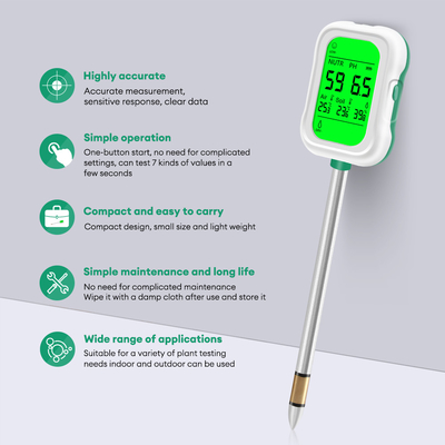 Yieryi YY-1066L 7-in-1 Bodem Tester ️ nauwkeurige pH, vocht, vruchtbaarheid, temperatuur en lichtmeting &amp; meer voor tuinieren &amp; landbouw