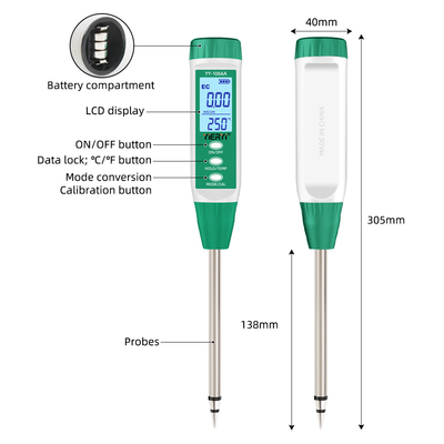 3-in-1 bodem EC &amp; vocht tester. Slimme landbouw &amp; tuinbouw tool voor gezondere planten.