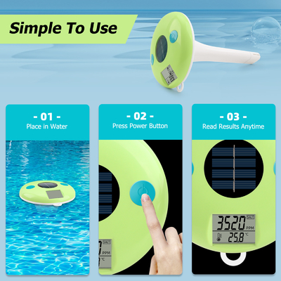 Hoge nauwkeurigheid Smart Solar Pool Monitor met LCD-display in lichtgroen