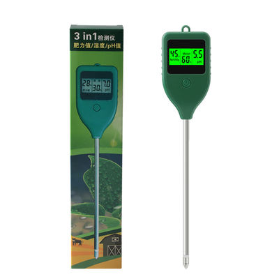 Drie in één bodemdetector, pH-zuurgraadmeter, bodemvochtmeter, vruchtbaarheidsmeter voor bloemen en potplanten