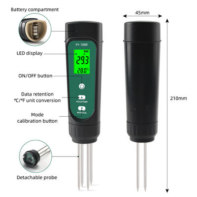 3-in-1 Grondtester Kit - EC (0.01-20.00ms/cm), Vocht & Temperatuurmeter voor Tuin & Hydrocultuur