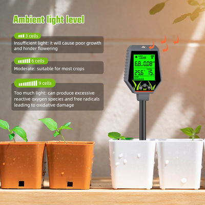 6-in-1 Grondtester Kit | Vocht/pH/Voedingsstoffen/Zonlicht/EC/Temperatuur Meter voor Tuin, Boerderij & Kamerplanten