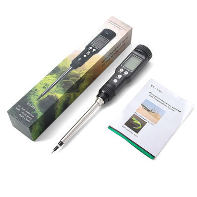 Waterdicht 2 in 1 bodem tester EC (0,00 - 10,00mS/cm) & Temperatuur (-30°C - 80°C) Meter voor tuinieren & boeren