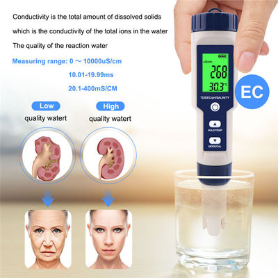 5 - in - 1 Waterkwaliteitstester - pH/TDS/EC/Zoutgehalte/Temp Meter voor Thuis, Aquarium & Laboratorium