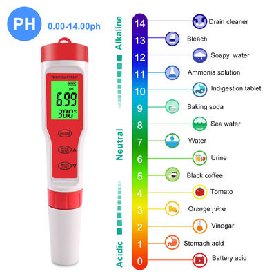 4 - In - 1 waterkwaliteitsmeter PH/EC/TDS/Temp Meter voor aquacultuur Drinkwater Lab