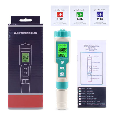 7 - In - 1 Waterkwaliteitstester EC/Zoutgehalte/TDS/Temp/pH/ORP/S.G Meter voor Aquacultuur Thuis Lab