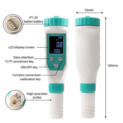 7 - in - 1 waterkwaliteitsmeter - FAC/pH/ORP/zoutgehalte/TDS/EC/tempmeter voor aquacultuur, thuis en laboratorium