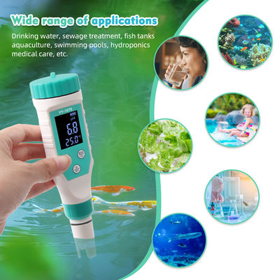 7 - in - 1 waterkwaliteitsmeter - FAC/pH/ORP/zoutgehalte/TDS/EC/tempmeter voor aquacultuur, thuis en laboratorium