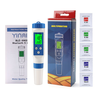 Smart 5-in-1 Bluetooth Waterkwaliteitstester - pH/TDS/EC/Zout/Temp Meter voor Thuis, Aquacultuur & Hydrocultuur