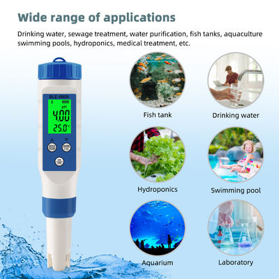 Smart 5-in-1 Bluetooth Waterkwaliteitstester - pH/TDS/EC/Zout/Temp Meter voor Thuis, Aquacultuur & Hydrocultuur