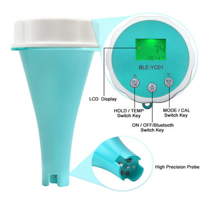 Smart Bluetooth Pool Water Tester - 6 - in - 1 pH/EC/TDS/ORP/CL/Temp Meter voor zwembad en aquatische plaatsen