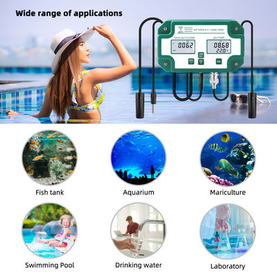 Wifi ingeschakeld 6 in 1 waterkwaliteit tester afstandsbediening PH / TDS / EC / zout / S.G / temp Voor aquarium zwembad laboratorium