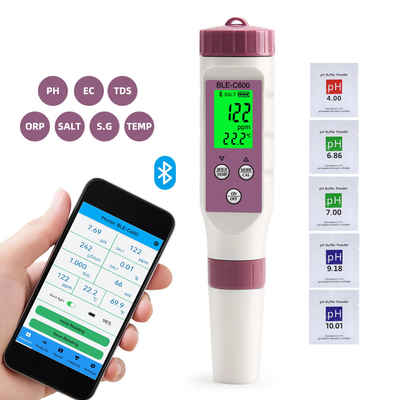 Digitale waterkwaliteitsmeter 6 in 1 pH/EC/TDS/ORP/zout/temperatuur drinkwatermeter