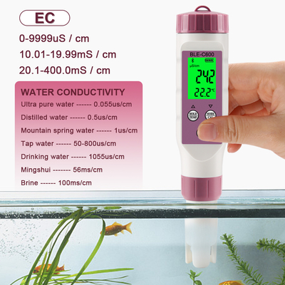 Digitale waterkwaliteitsmeter 6 in 1 pH/EC/TDS/ORP/zout/temperatuur drinkwatermeter