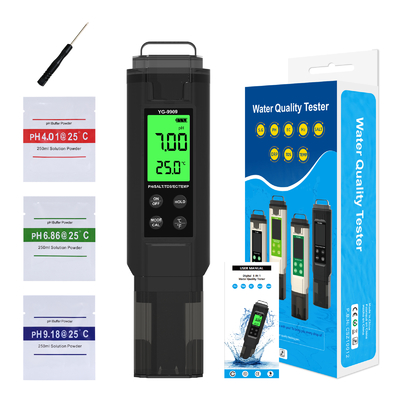 5-in-1 Digitale Meter PH Zoutgehalte Temperatuur TDS EC Tester Met Achtergrondverlichting Voor Waterkwaliteitsmonitoring