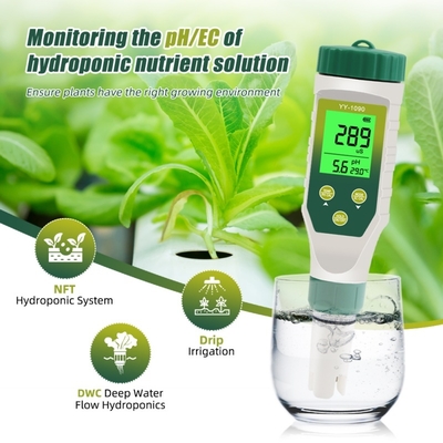 5-in-1 Multi-parameter PH-meter met achtergrondverlichting voor laboratorium & aquarium PH, TDS, zoutgehalte, EC, temperatuurtester