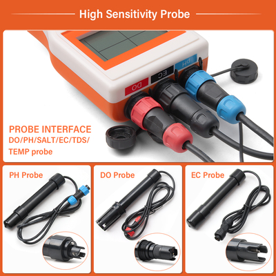 Slimme handheld 6-in-1 opgeloste zuurstof/PH/TDS/EC/SALT/TEMP waterkwaliteitsanalysator