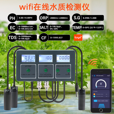 Tuya WiFi Slimme Draadloze PH-meter Data Logger Met App-gestuurde Multi-Parameter Waterkwaliteit Analyser Voor Aquariums, Zwembaden en Hydrocultuur