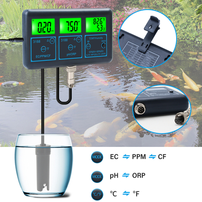 WiFi Tuya App Digitale Multifunctionele PH-meter - 7-in-1 PH, EC, ORP, TDS, RV%, CF, Temperatuur Online Tester Waterkwaliteit Analyzer
