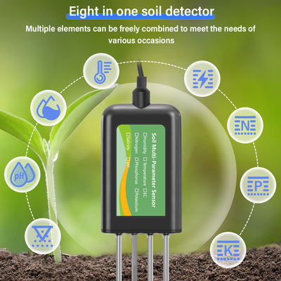 Slimme 8-in-1 Bodem NPK EC PH Temperatuur Vocht Sensor USB Multi-Parameter Analyser voor Precisielandbouw