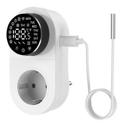 Slimme Tuya WiFi Thermostaatstekker met Timer, Sensor en Touch Control