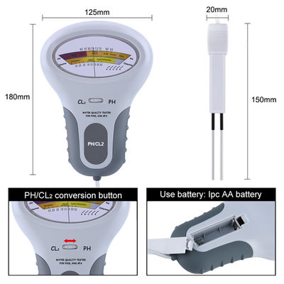 CL2 Tester 2 in 1 Waterkwaliteit PH & Chloor PC-102 - Waterkwaliteitcontrole-apparaat voor zwembaden en aquaria