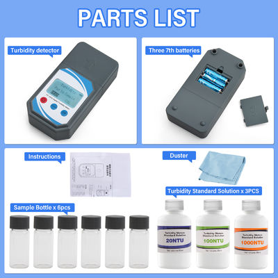 Draagbare digitale troebelheidsmeter 0-1000 NTU ±0,8% nauwkeurigheid