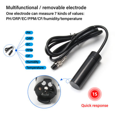 Online Digital PH Tester with 0.01-14.00pH Measuring Range -1200mV~+1200mV ORP and 0.1℃-80.0℃ Temperature Multi Function Water Quality Monitor