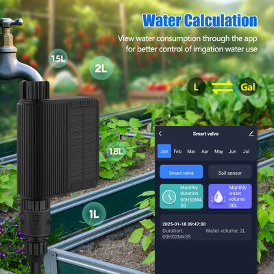 Slimme irrigatiesysteem op zonne-energie met Tuya Smart Control en IP65 waterdichte bodemvochtsensor kit