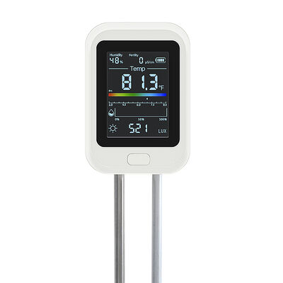 6 in 1 bodem tester met LED-scherm USB Type-C oplaadbaar en draaibare LCD-scherm voor tuinieren en landbouw