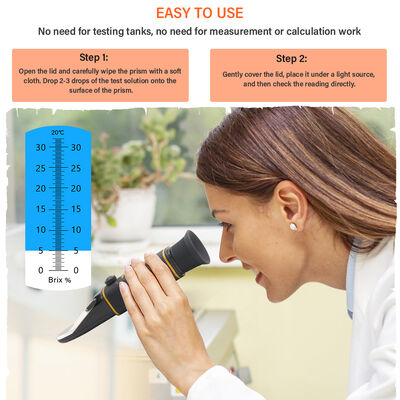 Yieryi Dual-Scale Brix 0-32% & SG 1.000-1.120 Refractometer met ATC en hoogwaardig optisch glazen prisma voor bierbrouwen en wijnmaken
