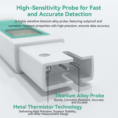 Hoge Precisie Duurzame Titanium Legering Probe Water TDS Meter met 0-9999 ppm TDS Bereik en Multiparameter pH Meting