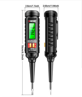 Digitale Spanningsmeter zonder contact met 12V tot 300V bereik, LCD-scherm en geluids-/lichtalarm