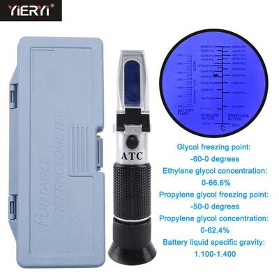 Handheld 0-66,6 Brix Bereik Hoge Nauwkeurigheid 0,01% Refractometer voor Ethyleen- en Propyleenglycoltesten
