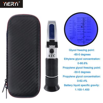 Handheld 0-66,6 Brix Bereik Hoge Nauwkeurigheid 0,01% Refractometer voor Ethyleen- en Propyleenglycoltesten