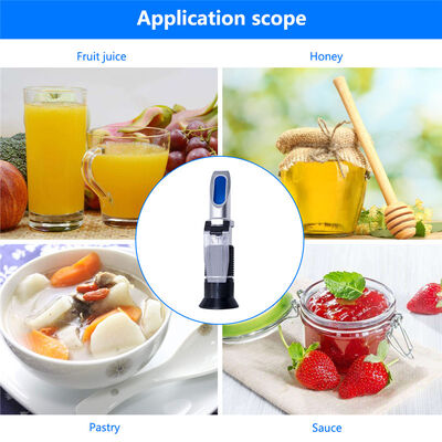 Handheld Breedband 0-90% Brix Refractometer voor Suikergehalte Meting in Voedsel en Dranken