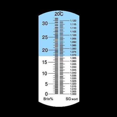 Handheld Brix-refractometer met 0-32% Brix-bereik en automatische temperatuurcompensatie voor bierwort SG-meting